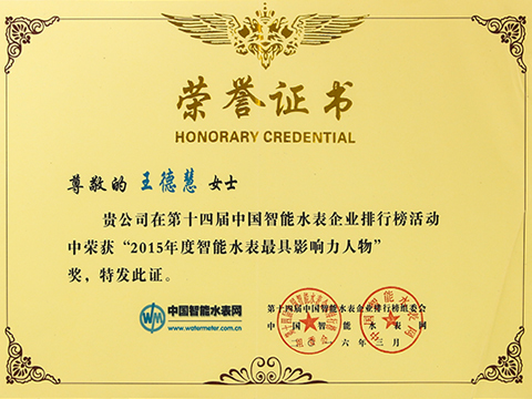 智能水表最具影响力人物